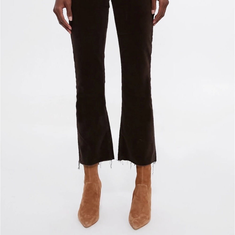 Mother The Hustler Ankle Fray Dark BrownCorduroy Jeans
